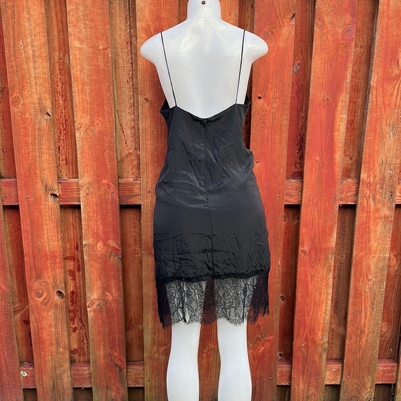 Black Lace Trim Chemise with Spaghetti Straps Size XS - Picture 6 of 9